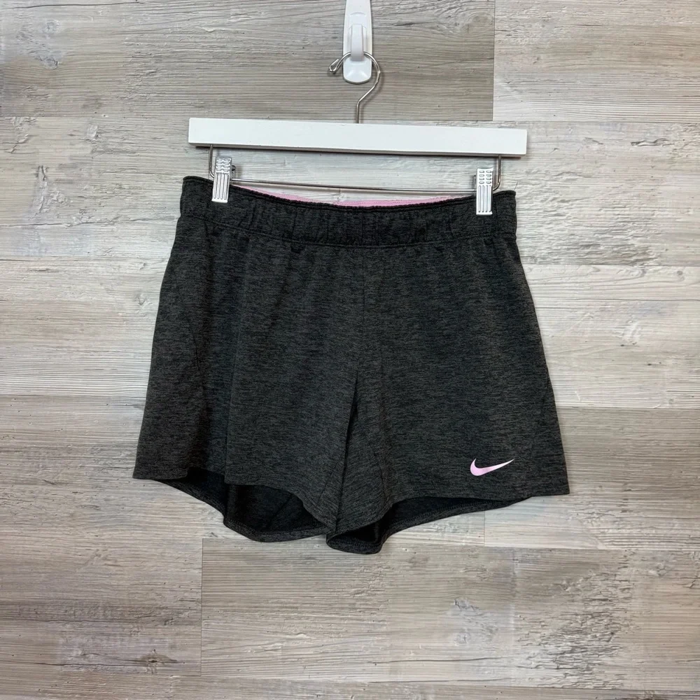 Nike Dri-FIT Training Shorts Charcoal Grey Pink Small